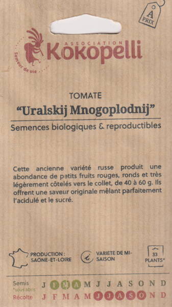 Tomate "Uralskij Mnogoplodnij"